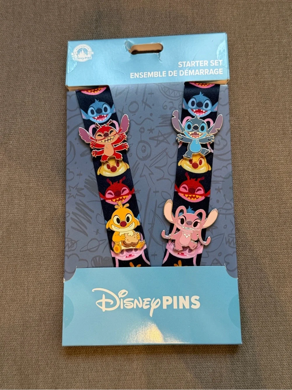 Disney Pin STITCH EXPERIMENTS Starter Lanyard Set Includes 4 Pins NEW